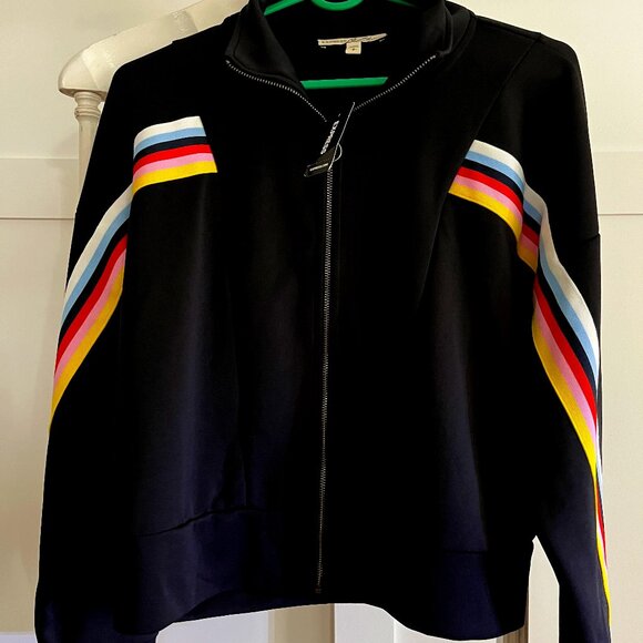 BNWT Express One Eleven Cropped Track Jacket Zip-Front Rainbow (S) - Picture 2 of 7